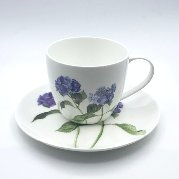 Ashdene Fine Bone China Hydrangea Tea Cup Saucer Set Jenny Phillips Replacement - Picture 1 of 8